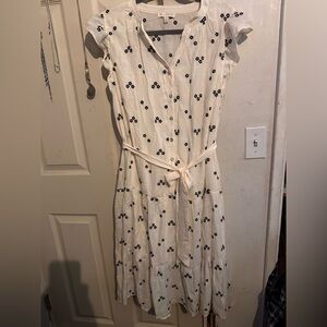 NWT Fig + Flower light cream & black tie back tiered dress.  XL